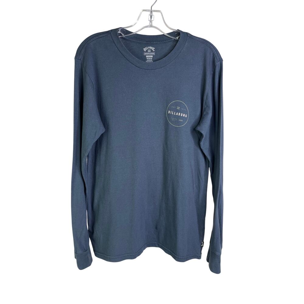 Billabong T-Shirt‎ Mens Small Premium Dark Slate Blue Long Sleeve Surf Beach